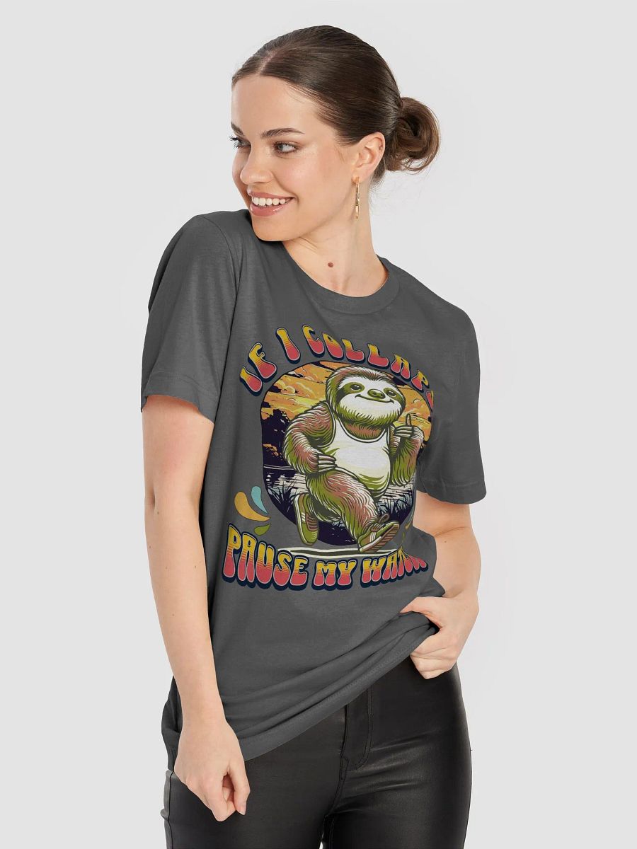 If I Collapse Pause My Watch Runner Sloth Sunset Graphic Tee product image (3)