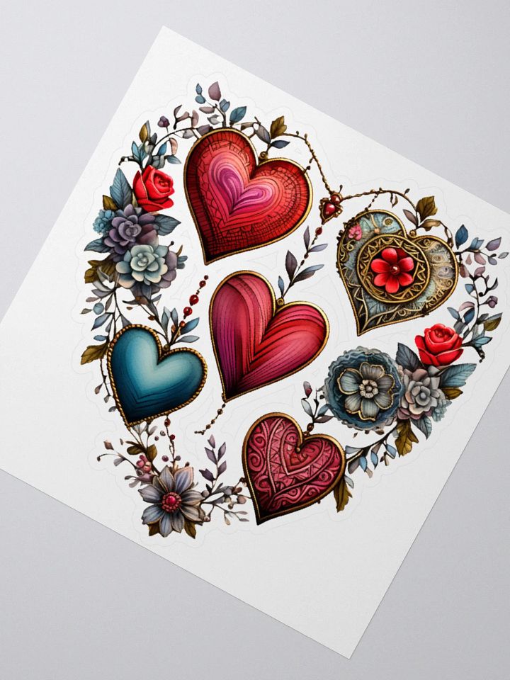 Victorian Valentine Hearts Sticker product image (2)