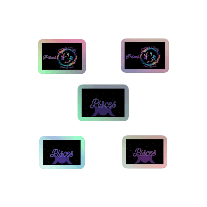 Pisces, Swimming in Circles & 3 Moons, Holo Sticker Pack product image (2)