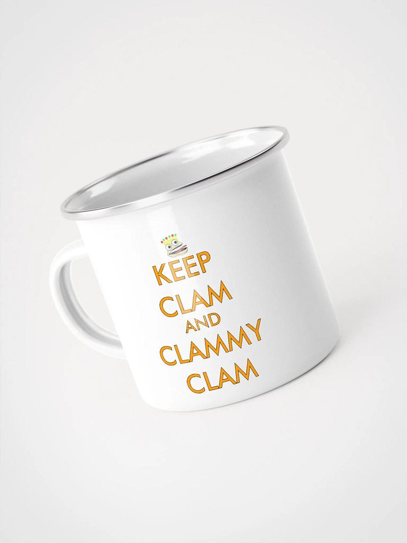 Keep Clam and Clammy Clam Enamel Mug