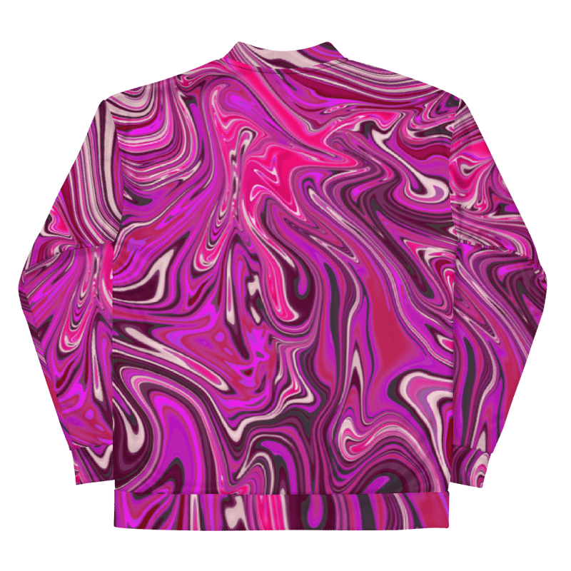 Unisex Bomber Jacket - Pink and Purple Digital Fluid Art product image (7)