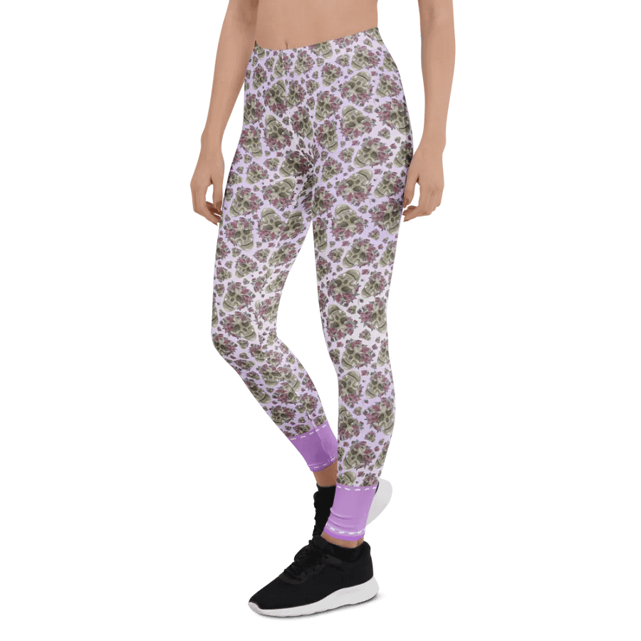 Smoky Lilac Skull & Rose Leggings product image (4)