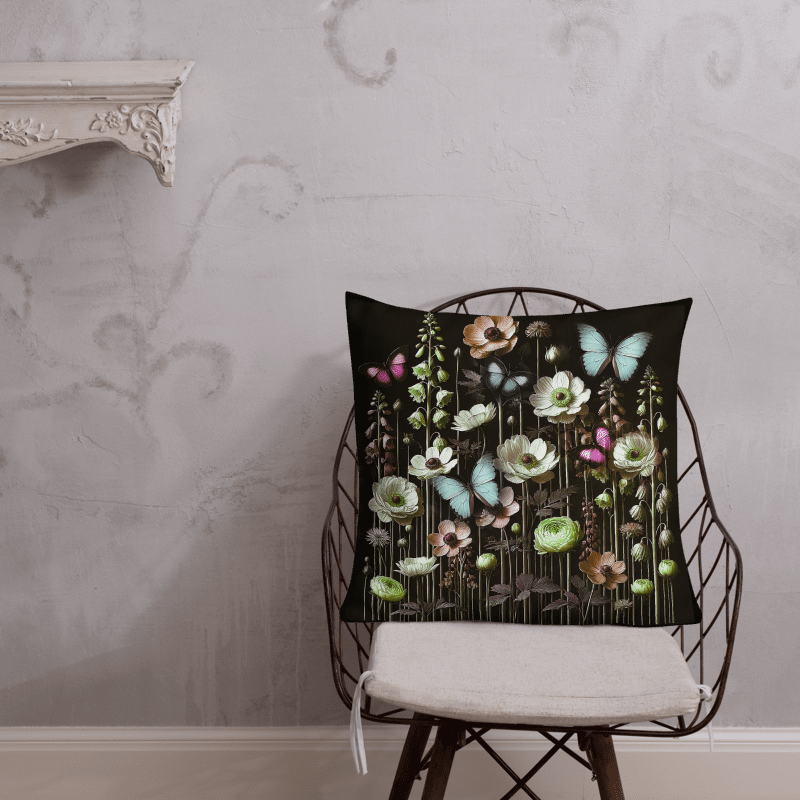 Thai Blue Butterfly II Pillow 22" product image (2)