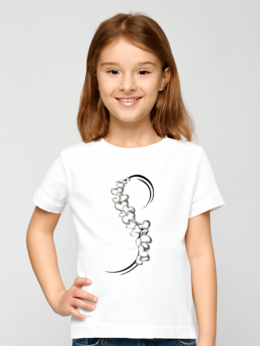 Flowing Heart Curve Design T-Shirt product image (1)