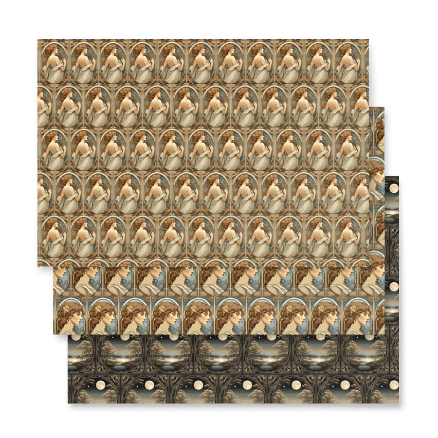 Art Nouveau Muse Wrapping Paper Set product image (4)