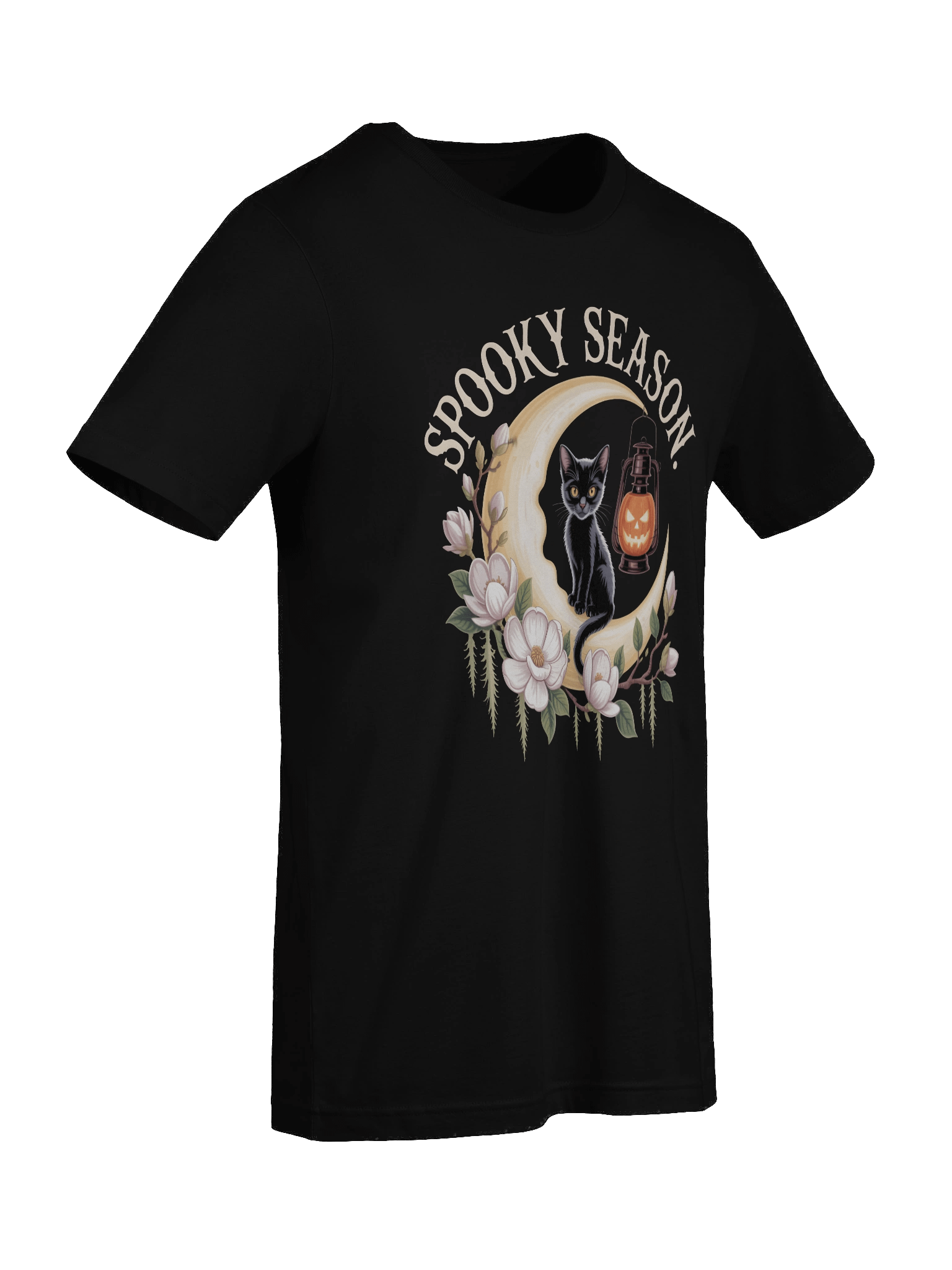 Spooky Season Cat on Moon T-Shirt product image (9)