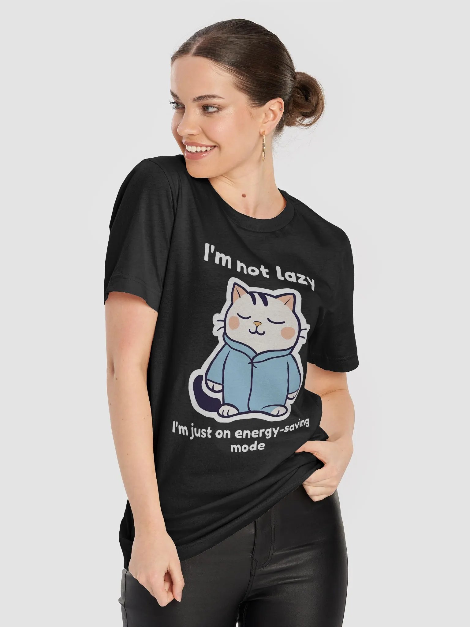 Energy-Saving Mode Cat T-Shirt product image (8)