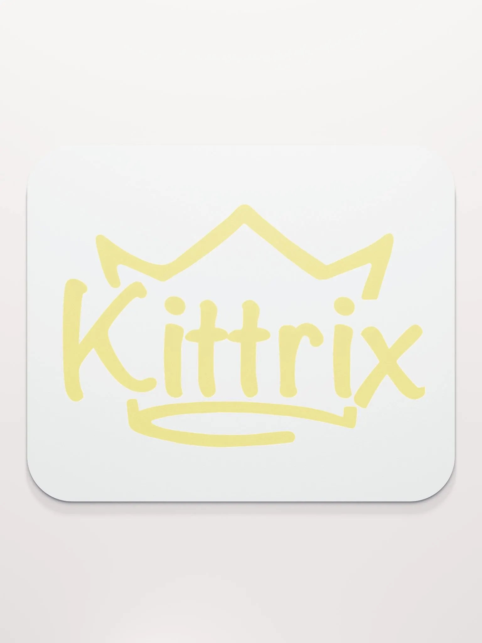 White & Gold Kittrix Mouse Pad product image (2)