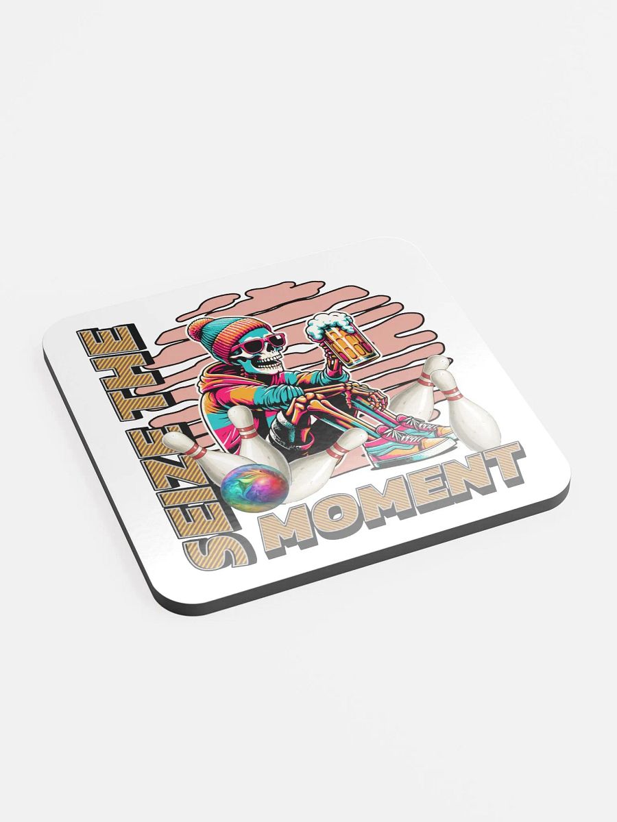 Seize The Moment Skeleton Beer Bowling Vibrant Moment Cork Coaster product image (3)