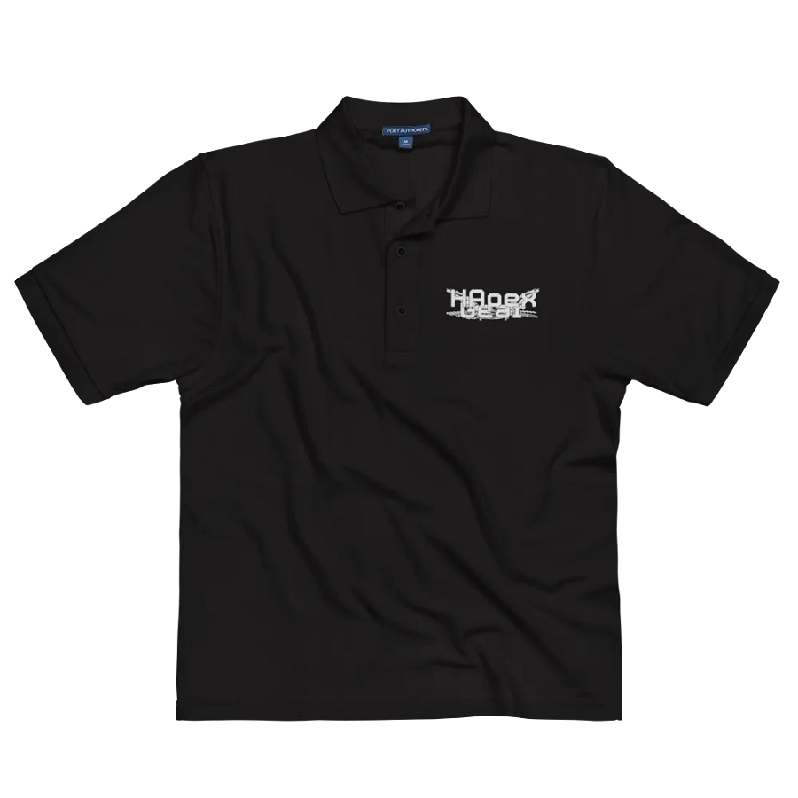 Polo Shirt - Embroidered - White HApex Gear Black Logo product image (4)