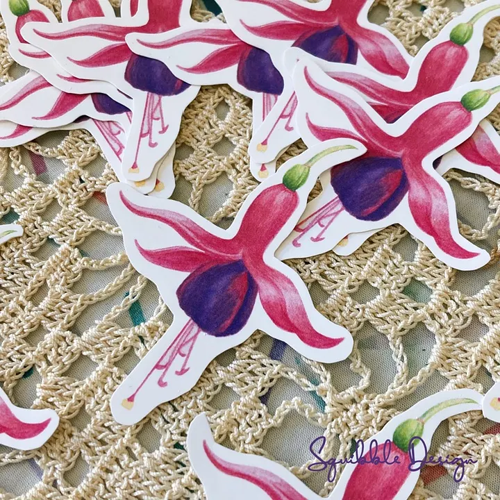 Vinyl Sticker - Fuchsia Flower product image (1)