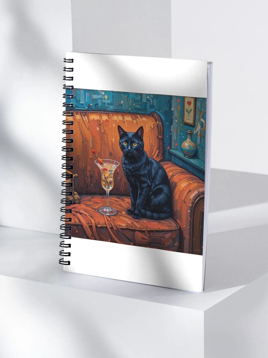 BLACK CAT ON COUCH NEXT TO MARTINI product image (4)