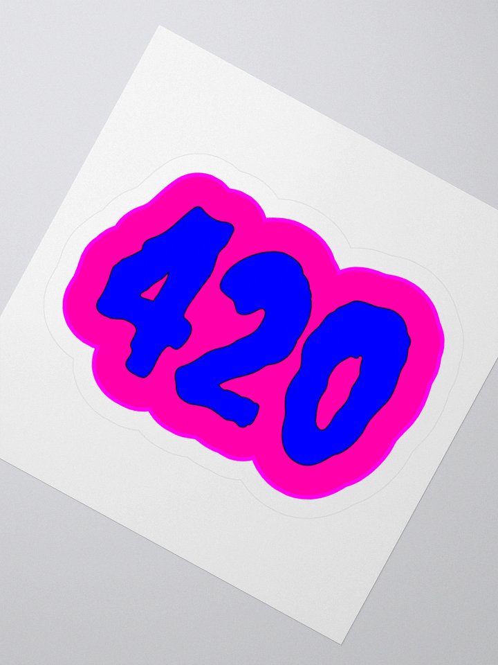 420 Cotton Candy Color Clouds Cannabis Sticker, Summertime Stoner Circus Weird Weed Art product image (2)