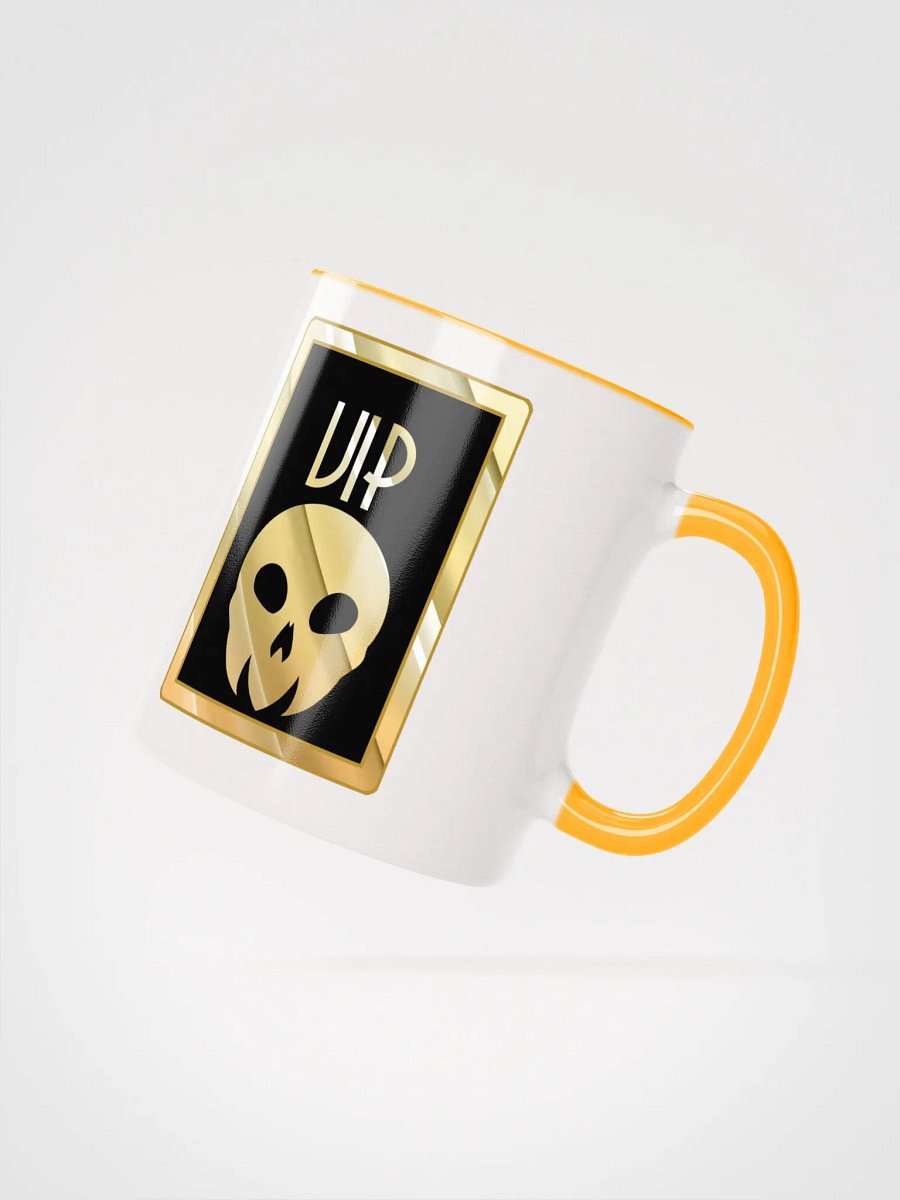 Hotel Calaveras VIP Ceramic Mug (White & Gold-Yellow) product image (5)