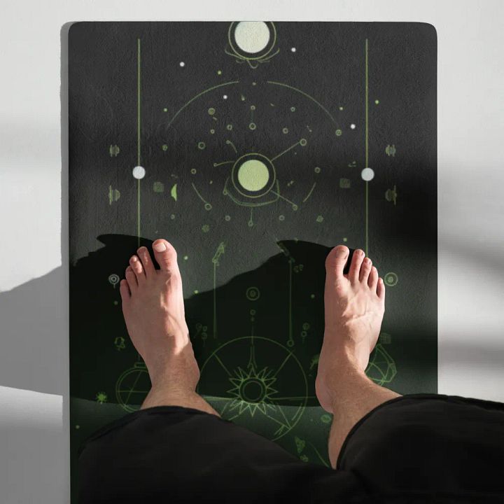Premium Yoga Mat Featuring Dark Green Sukhasana Vibe product image (2)
