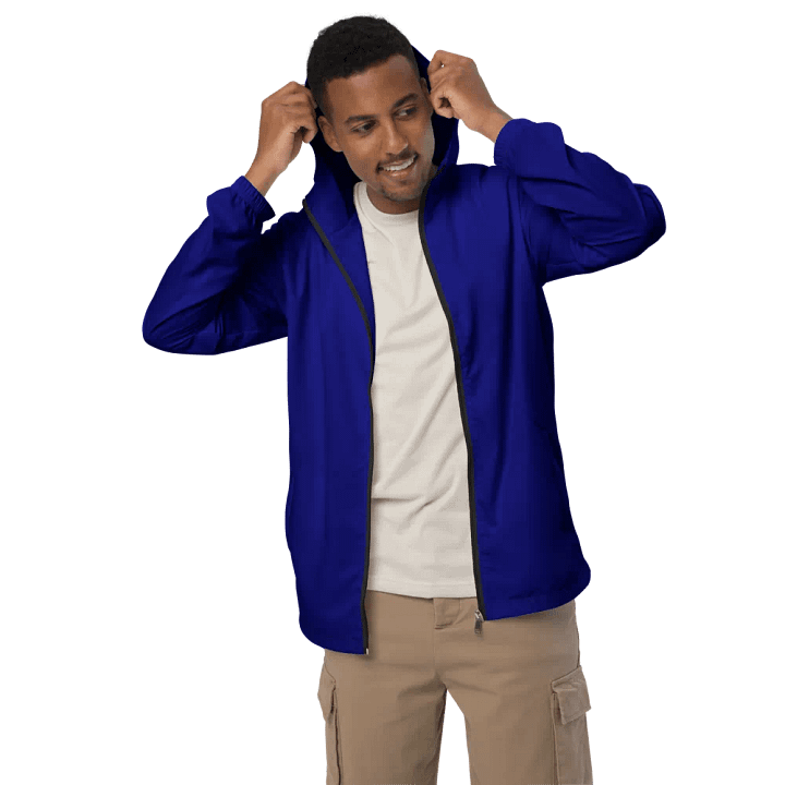 Plain Color Navy Blue Windbreaker product image (1)