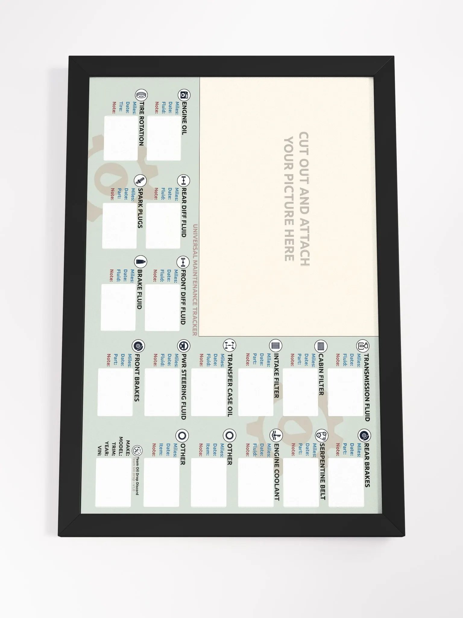 Universal Maintenance Tracker - Framed product image (5)