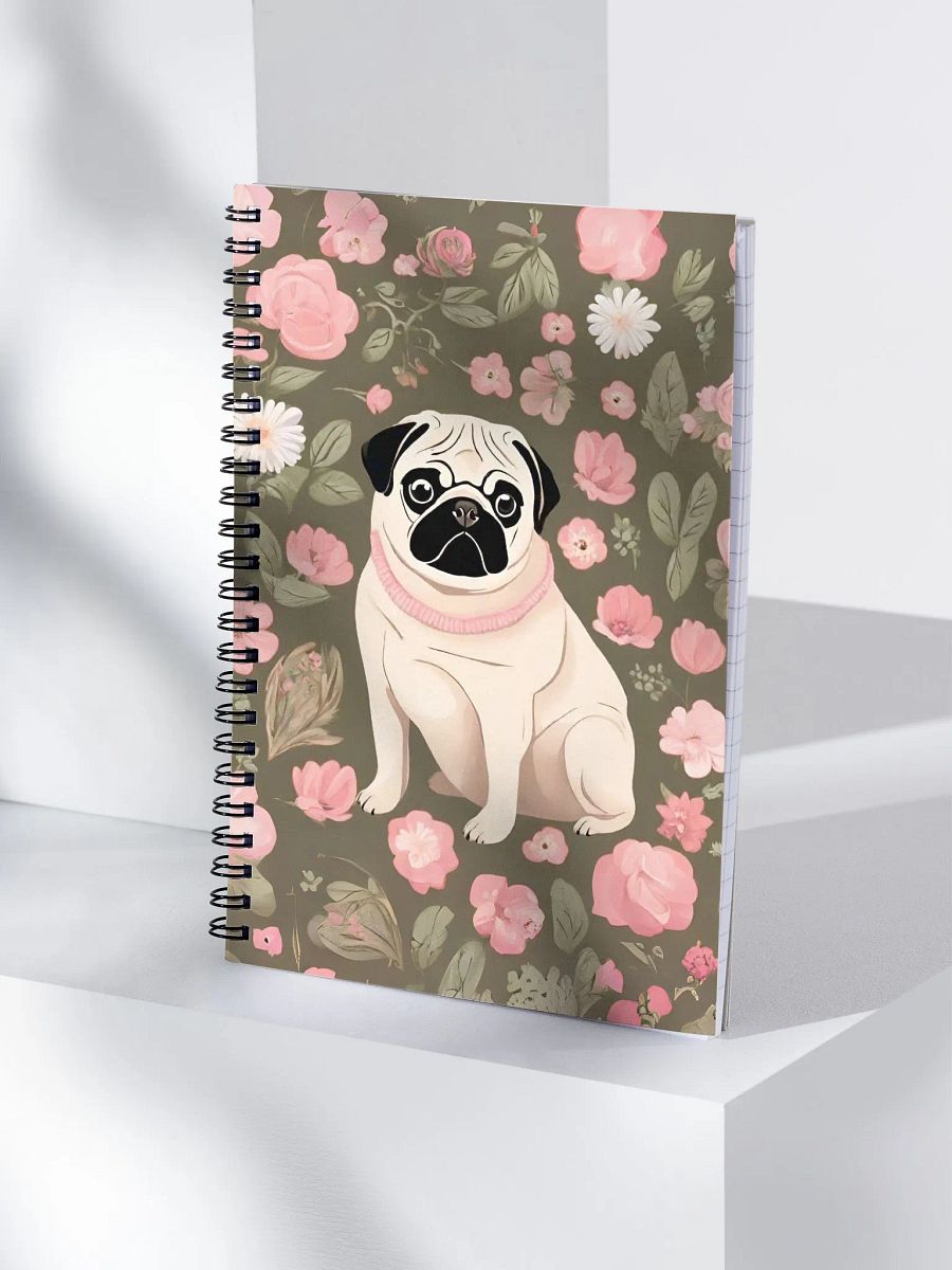 Pug and flowers pattern Spiral Notebook product image (1)
