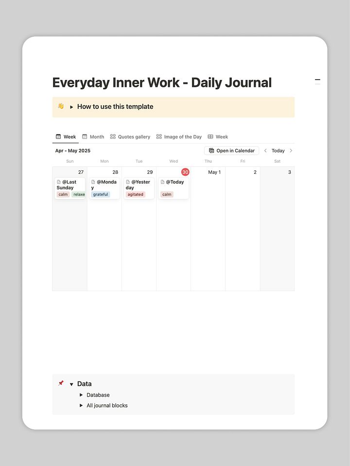 Everyday Inner Work - Notion Journal Template product image (1)