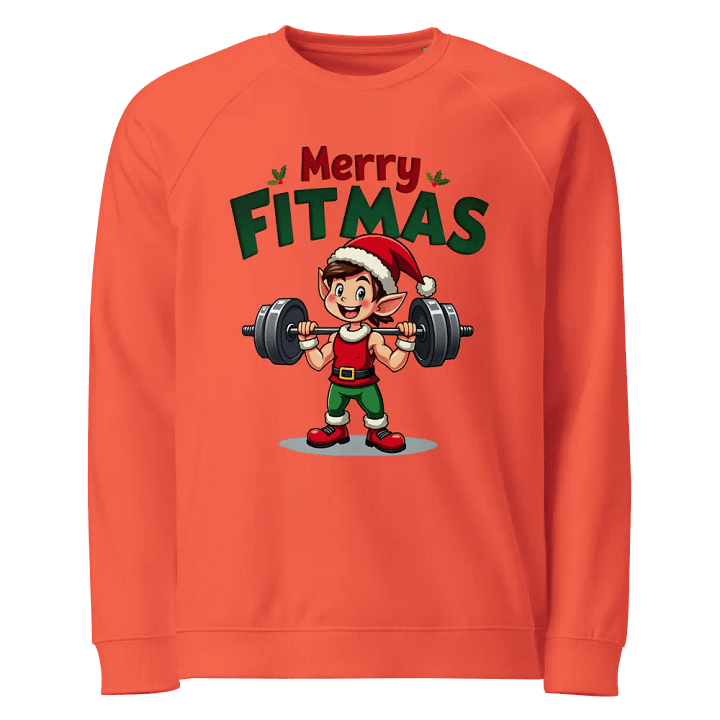 Merry Fitmas Elf Organic Sweatshirt product image (1)
