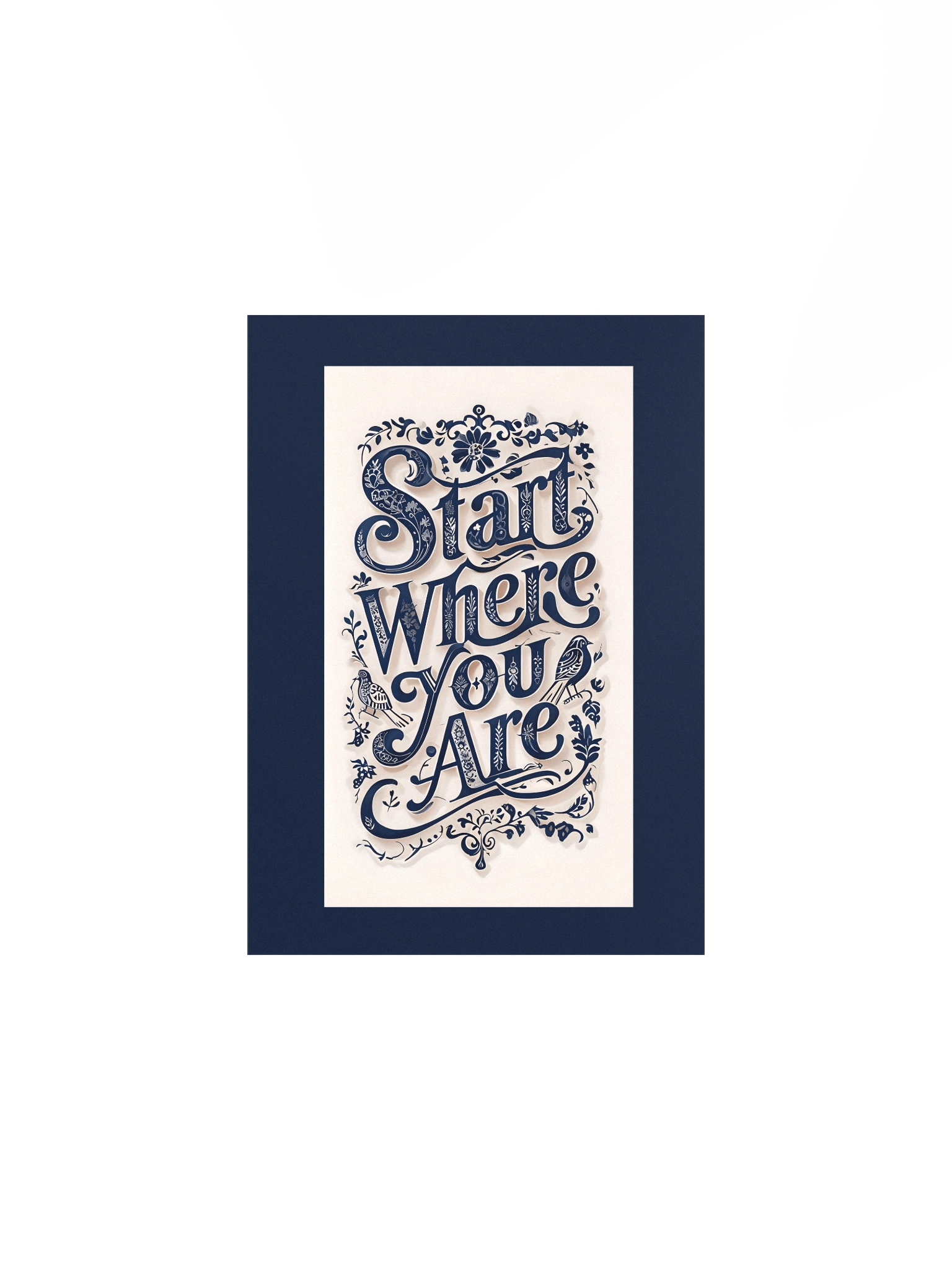 Start Where You Are – Decorative Typography Dark Background Poster product image (1)