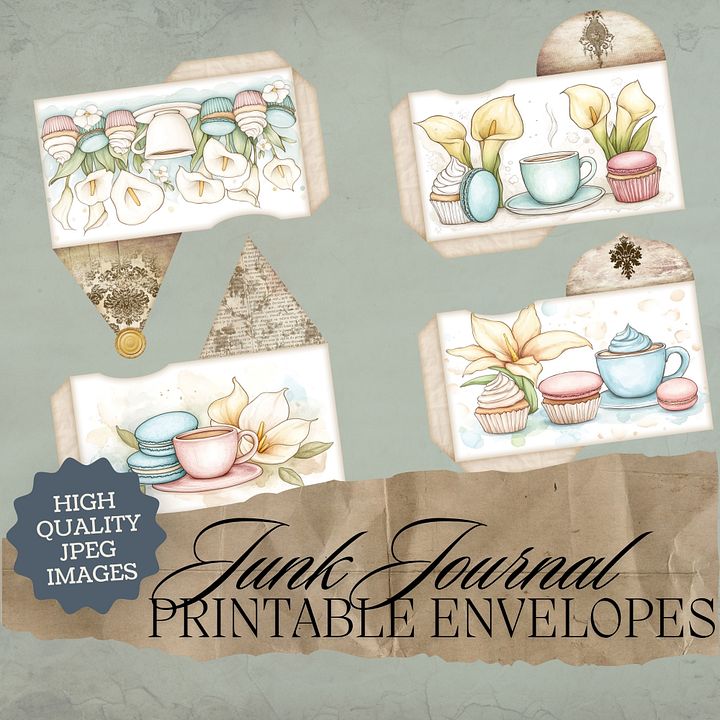 Macaron Lillies - Printable Envelopes V6 product image (1)