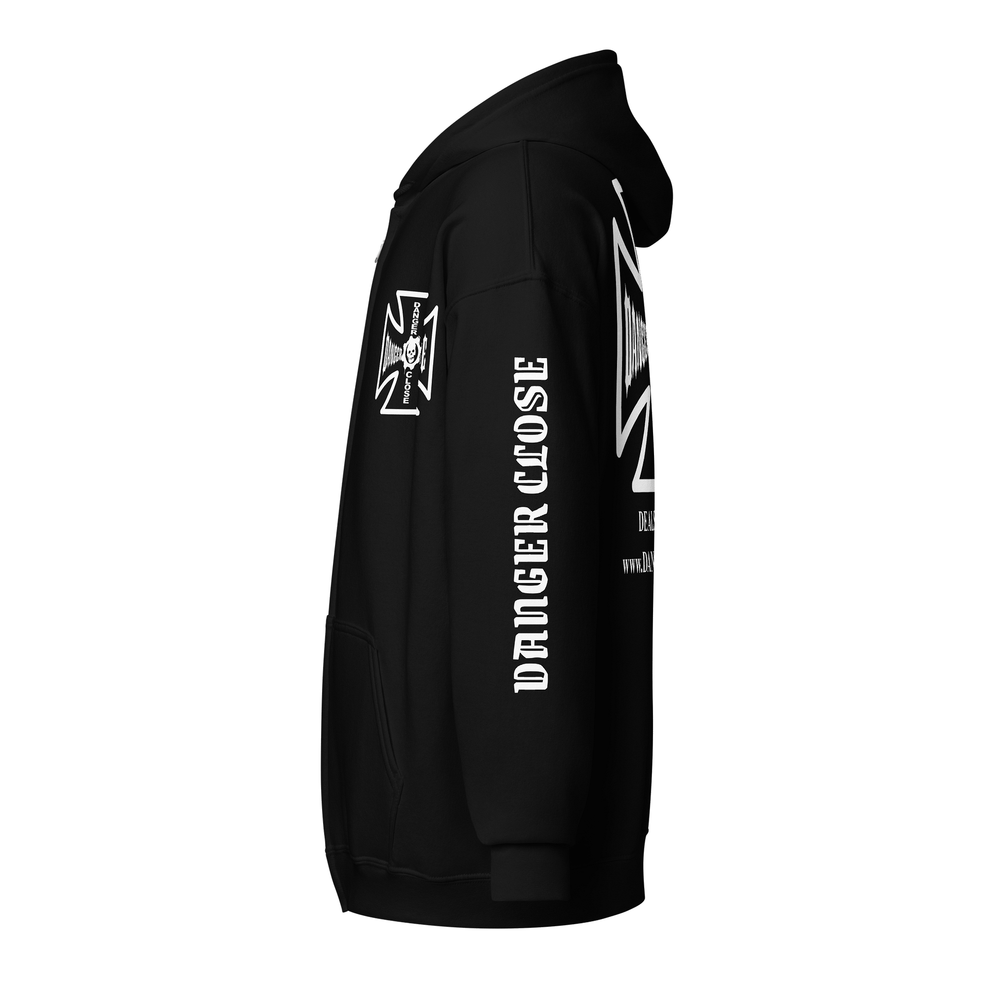 DANGER CLOSE IRON CROSS ZIP HOODIE (BLACK) product image (3)