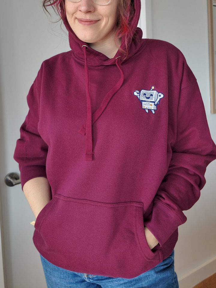 Happy Robot Embroidered Hoodie product image (2)