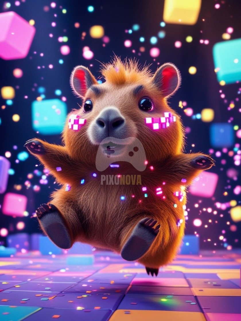 Spiky Sprint Symphony – Prickle Pop Pulse | Capybara Mascot Art (1120x1120px, 4 Variations, PNG + PDF) product image (3)