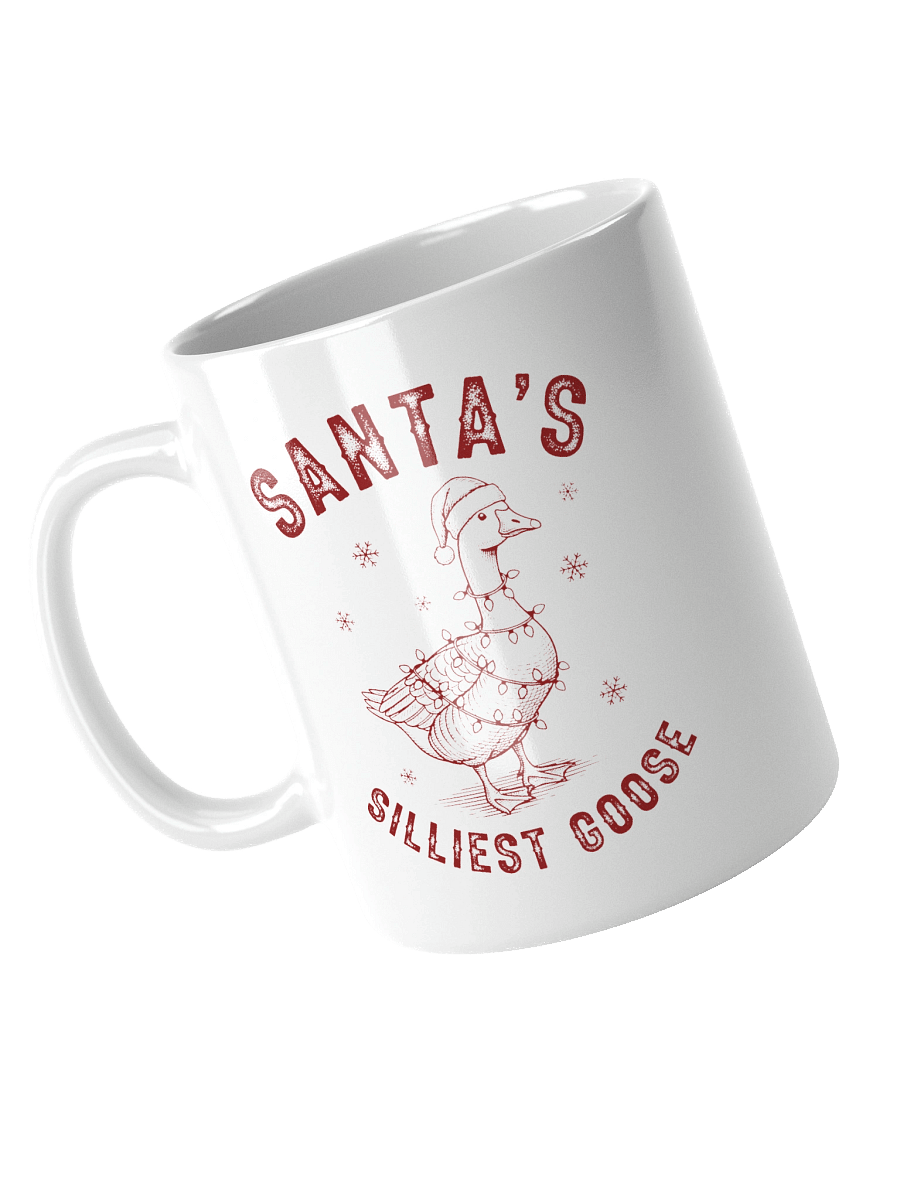 Santa's Silliest Goose White Glossy Mug product image (4)