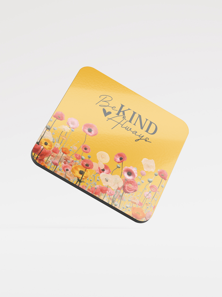 "Be Kind Always" Golden Meadow Coaster – Gloss Finish product image (1)