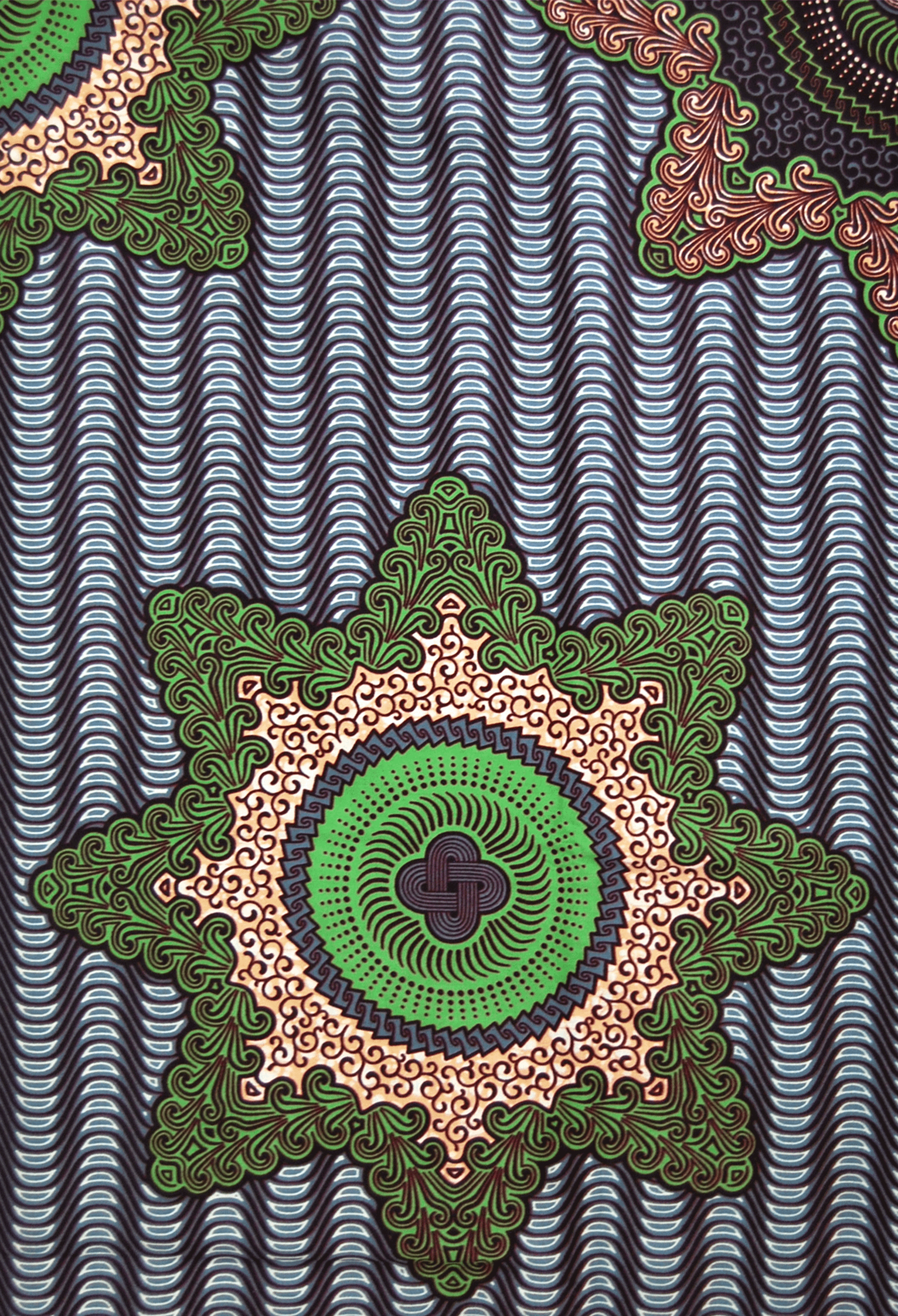 Scampolo Tessuto Wax Print - Design Mandala - 68 cm x 114 cm - cod.462/A-B product image (1)