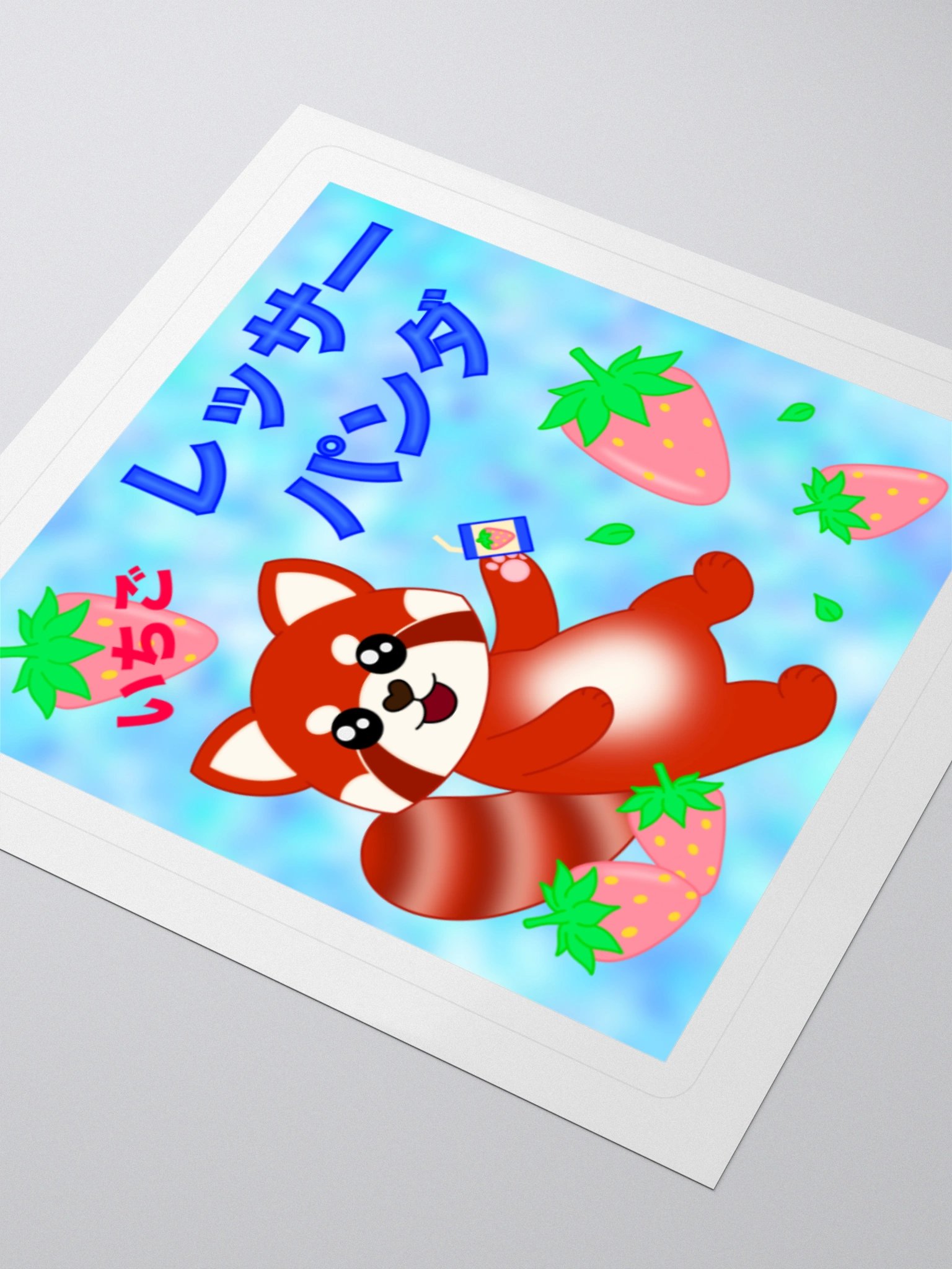 Red Panda Strawberry Sticker product image (3)