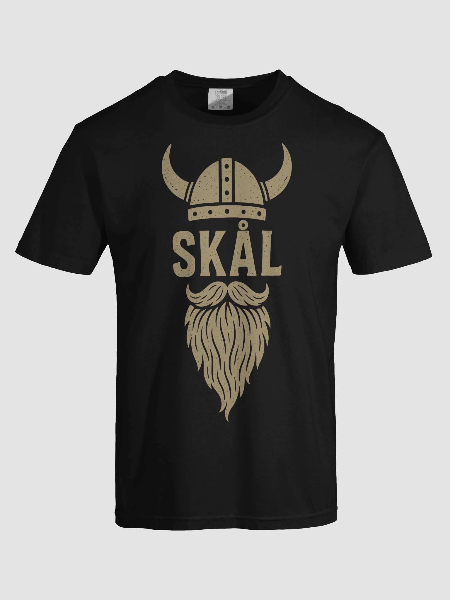 Skål Viking T-Shirt with Beard and Horned Helmet – Nordic Drinking Shirt for Men product image (5)