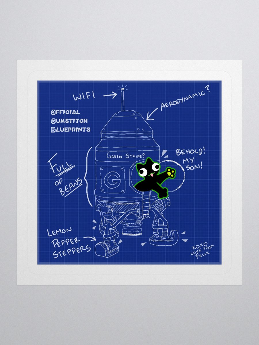 Sticker - DerpCat II Rocket Blueprint product image (1)