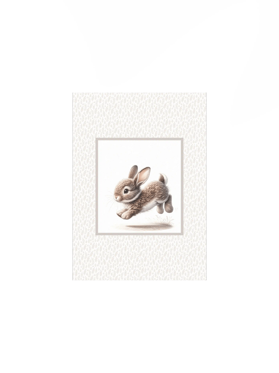 Cute Bunny with Zoomies, Boho Nursery Print product image (2)