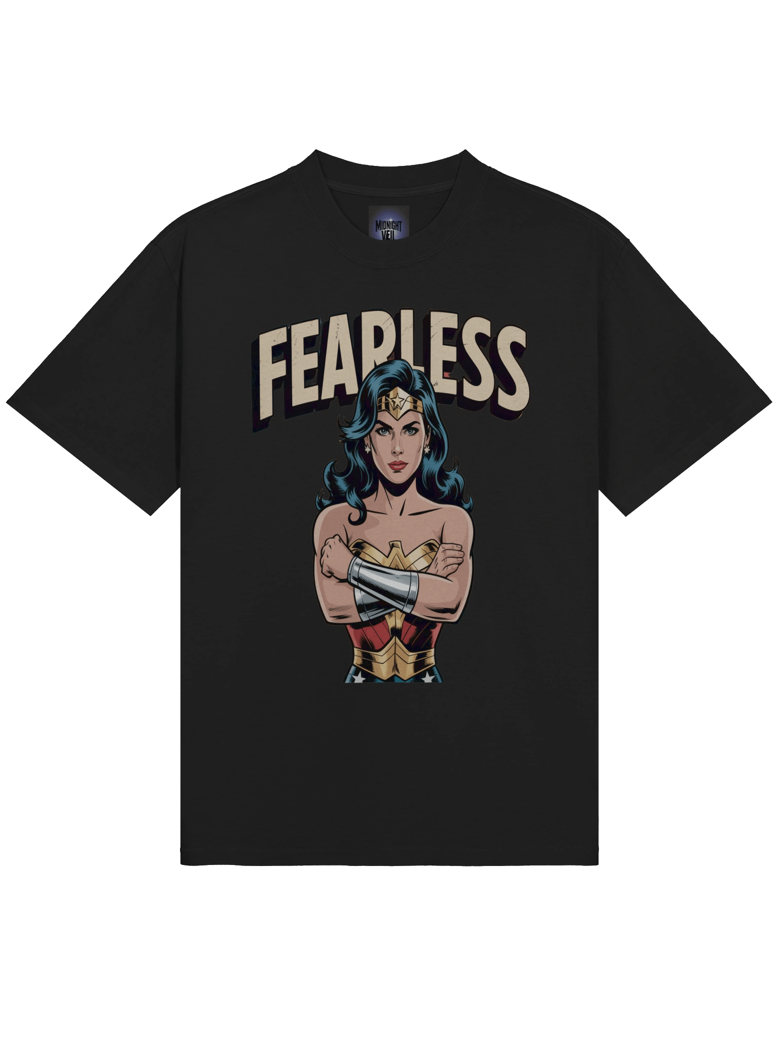 Wonder Woman Fearless Eclipse Oversized Faded T-Shirt product image (5)