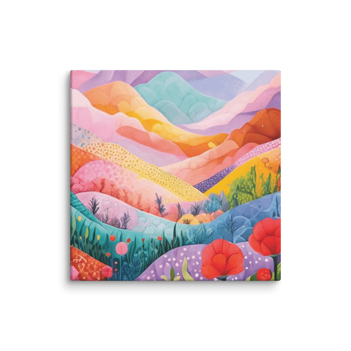vibrant abstract landscape painting with lush flora and mountains product image (2)