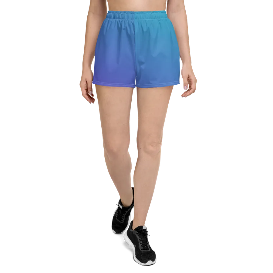 Pink to Blue Gradient Women's Athletic Short Shorts product image (2)