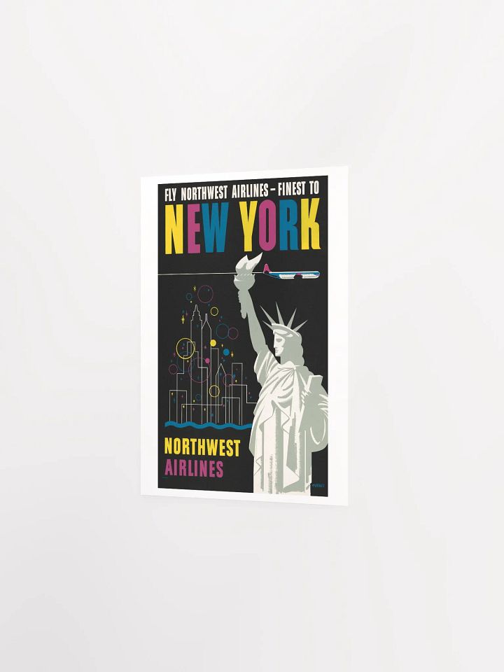 Vintage Fly Northwest Airlines New York Poster Print product image (9)