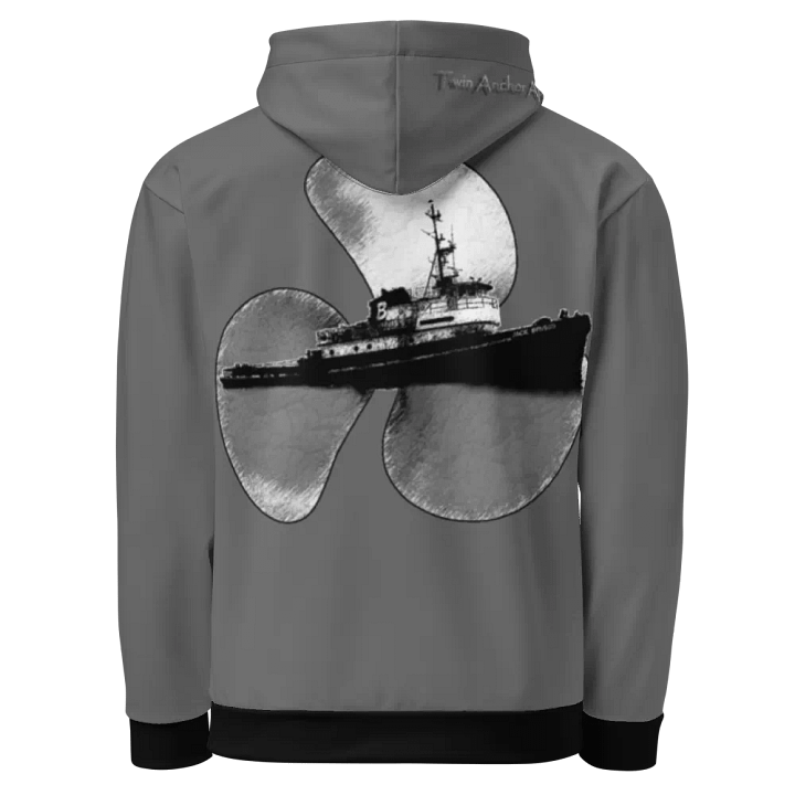 Gray Three blade prop & Jack tug Hoodie product image (1)