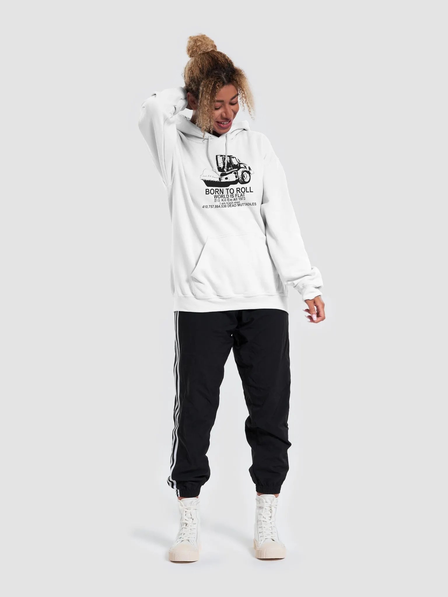 BORN TO ROLL HOODIE (WHITE) product image (6)