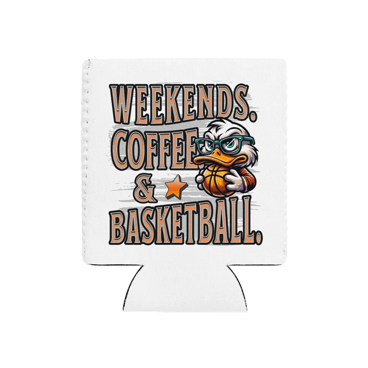 Weekends Coffee And Basketball Duck Quirky Can Cooler product image (2)