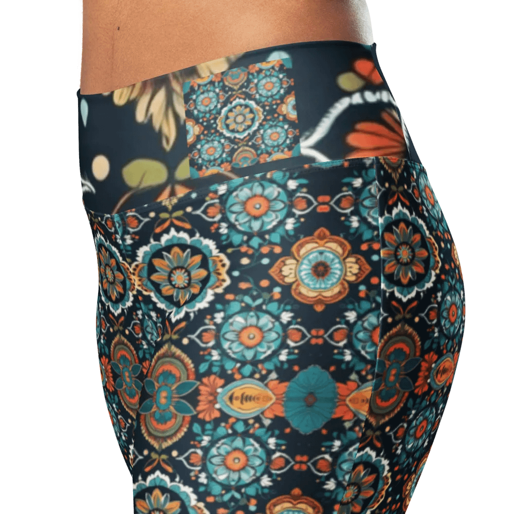 Symmetry Chic: All-Over Printed Flare Leggings product image (3)