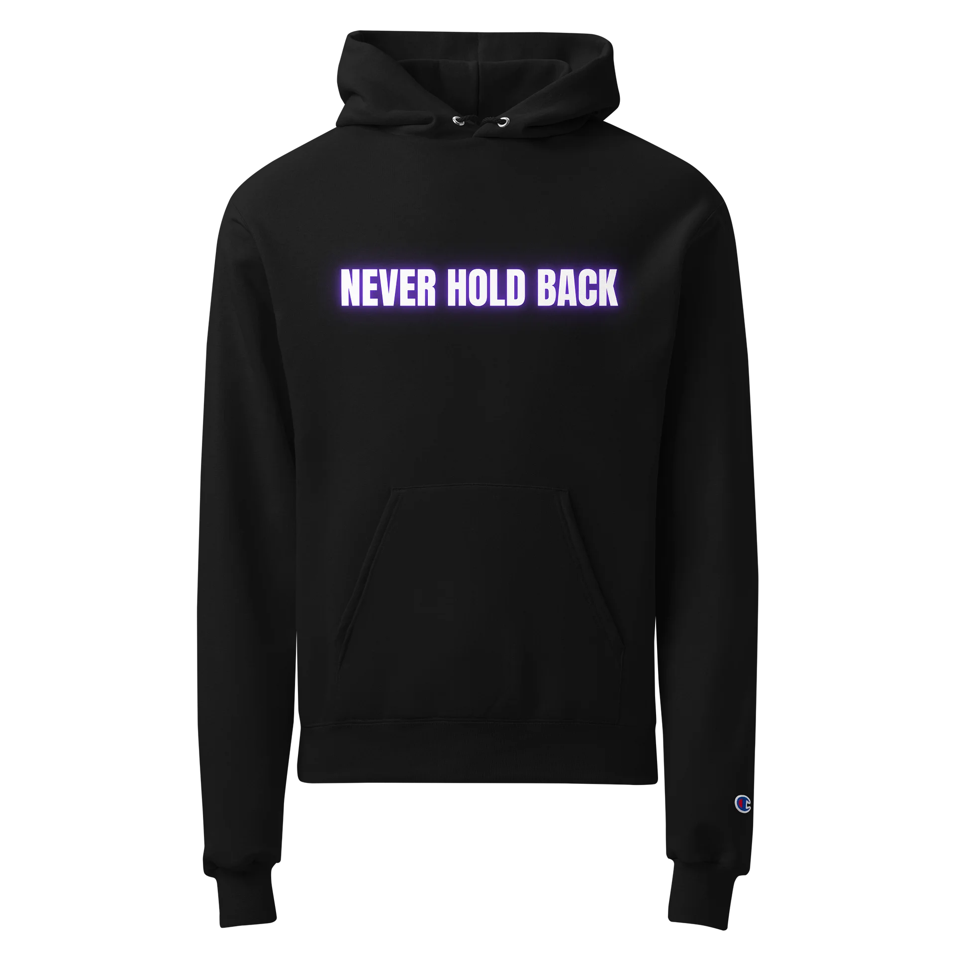 "Never Hold Back" Neon Purple Champion Hoodie product image (1)