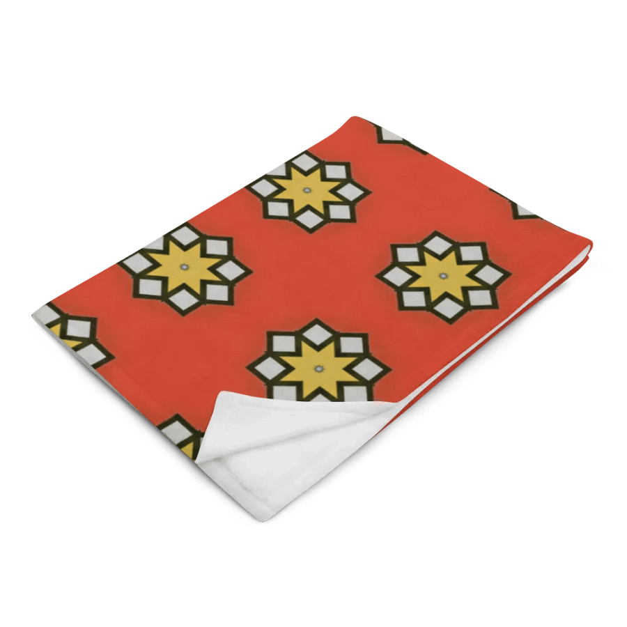 Red Yellow & Grey Star Throw Blanket product image (4)