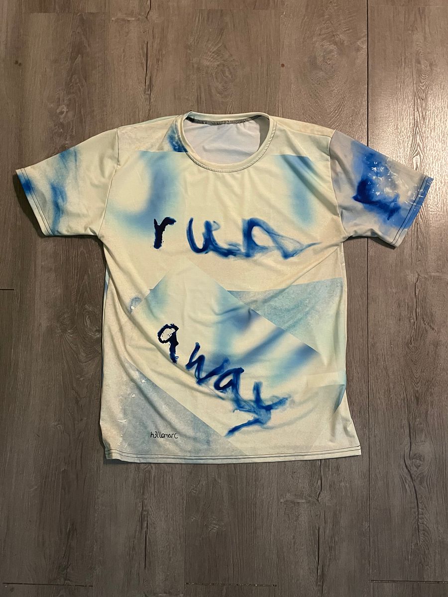 h3llomarc watercolor design "wanna run away" Crew Neck T-Shirt product image (7)