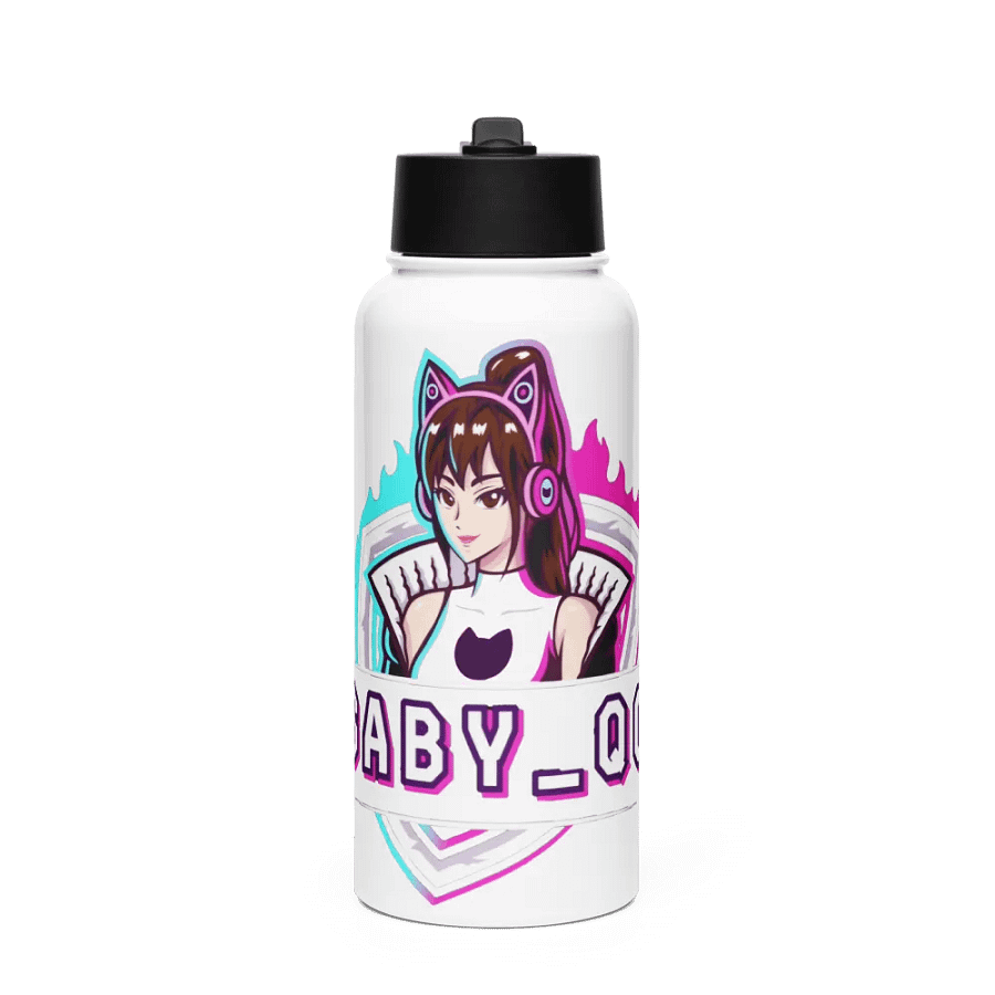 Futuristic Cat Emblem Water Bottle product image (1)