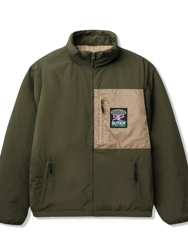 Dark Olive Terrain Puffer Jacket product image (1)