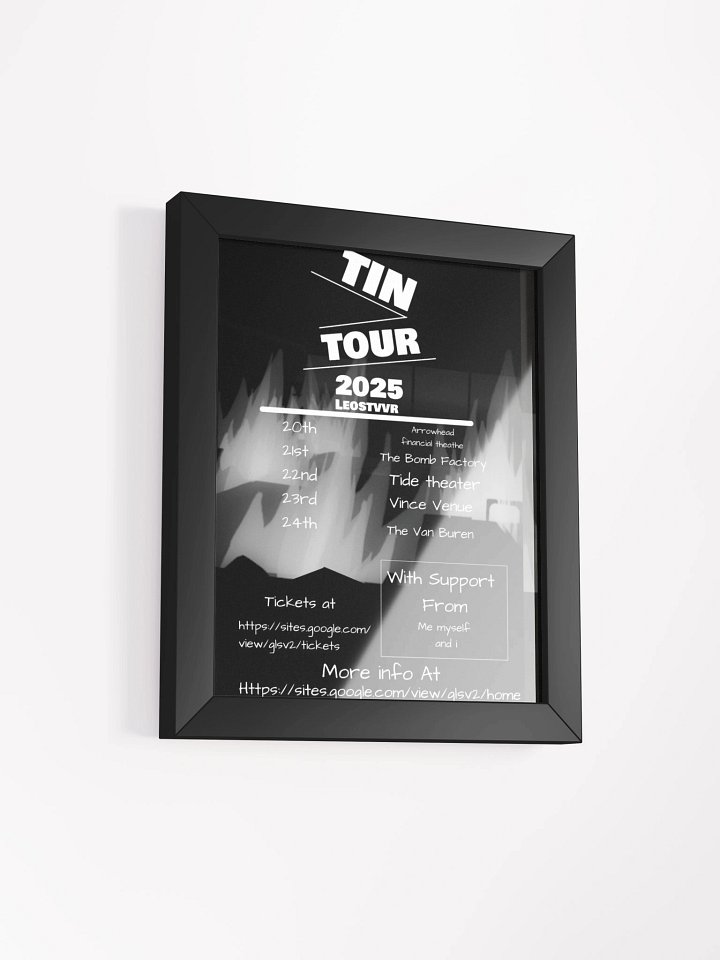 Tin tour Poster with frame product image (2)